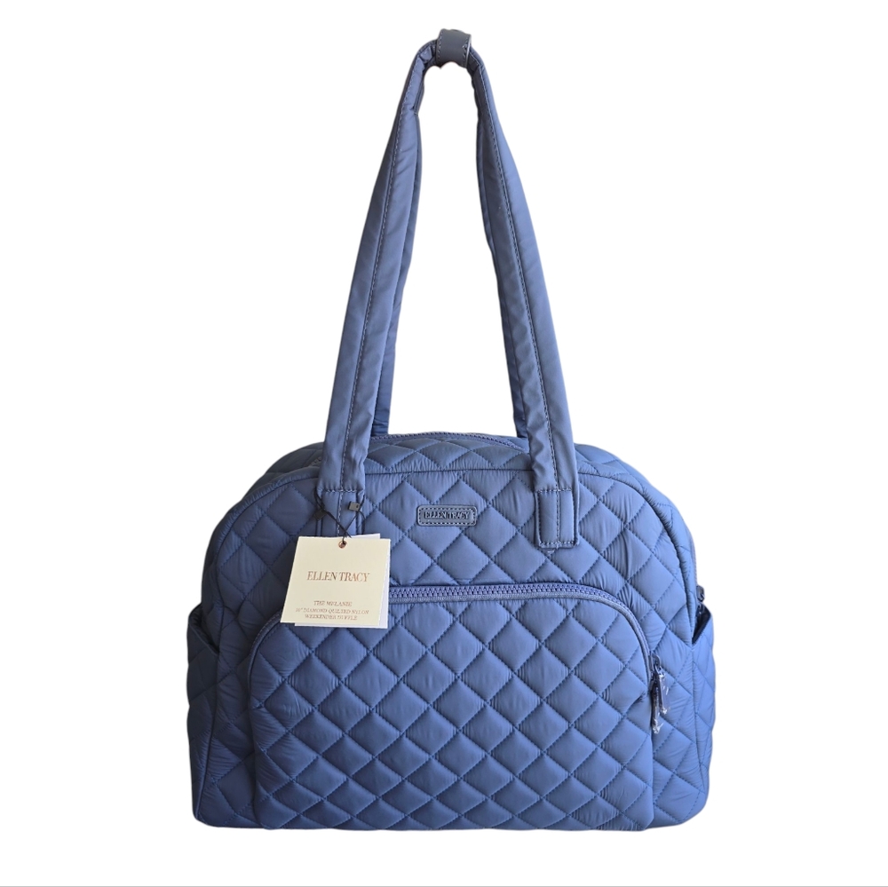 Ellen Tracy 20" Diamond Quilted Nylon Weekender Duffle Bag